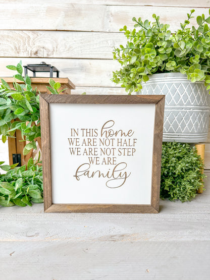 In this home we are not half laser engraved laser engraved wood sign