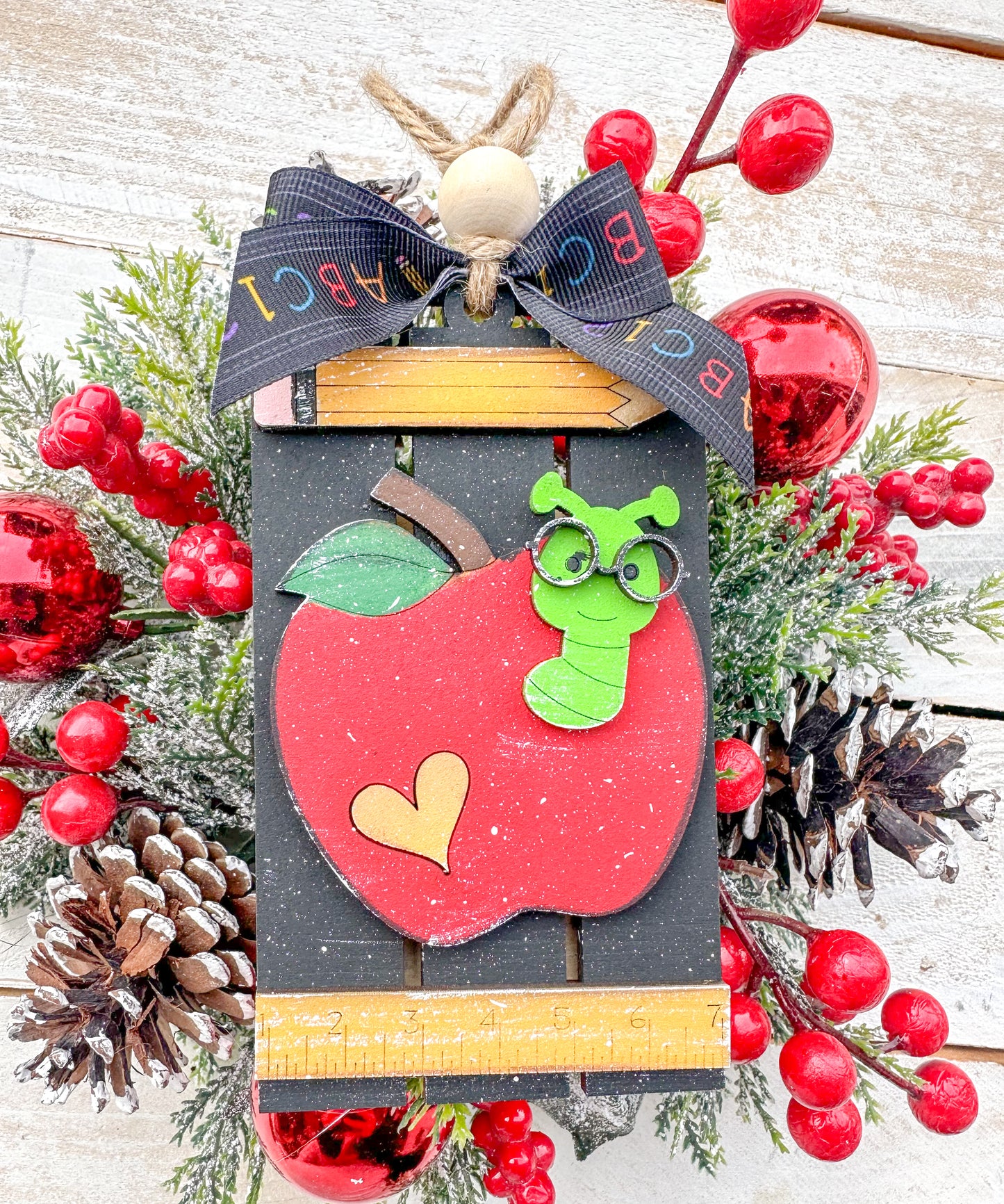 Best teacher- Teacher Gift Card Holder Ornament – Handcrafted Wooden Teacher Appreciation Gift