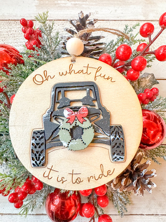 Oh What Fun It Is To Ride Side by Side Christmas Ornament