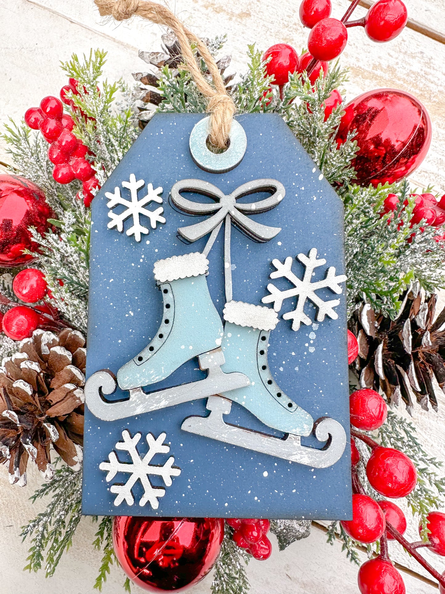 Ice Skates Gift Card Holder Tag Ornament