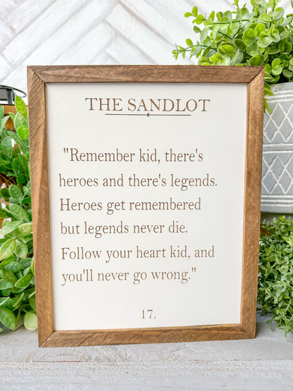 The Sandlot Inspirational Quote Sign - Timeless Wisdom Wall Art Laser Engraved Wooden Sign