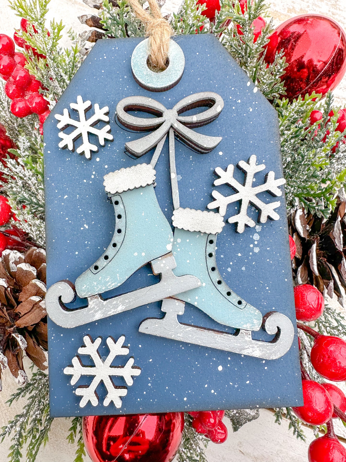Ice Skates Gift Card Holder Tag Ornament