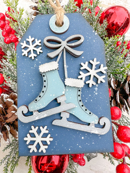 Ice Skates Gift Card Holder Tag Ornament