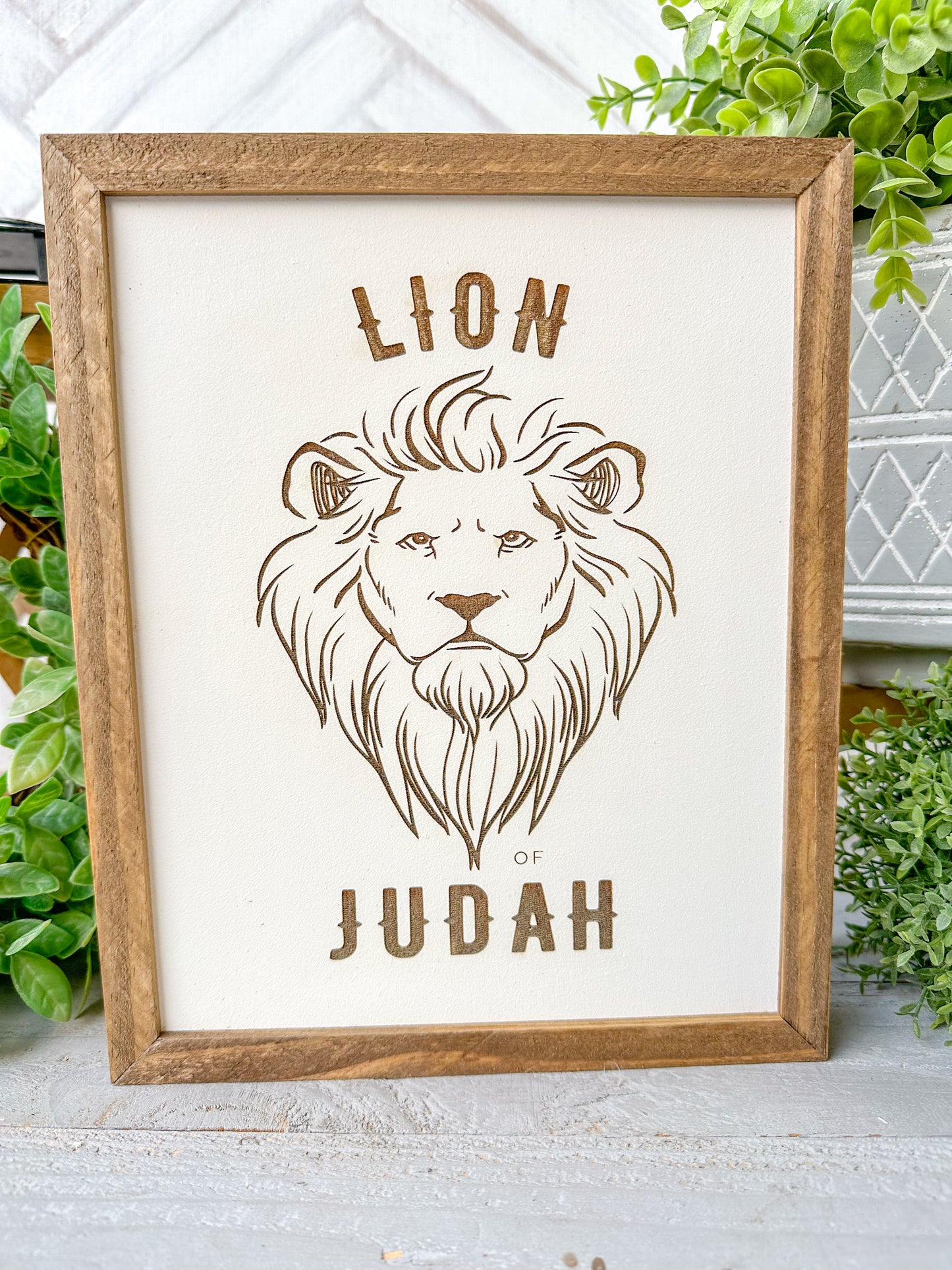 Lion of Judah Laser Engraved Wooden Sign