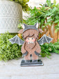 Halloween Highland cow laser decor w/ stands