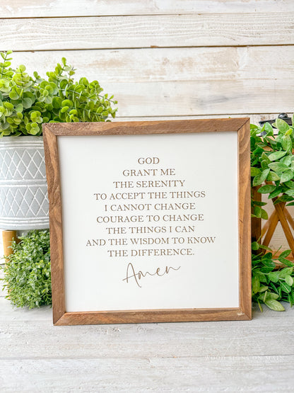 God grant me serinity prayer. Laser engraved wood sign