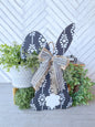 Bunny shaped floral 20-inch painted door hanger