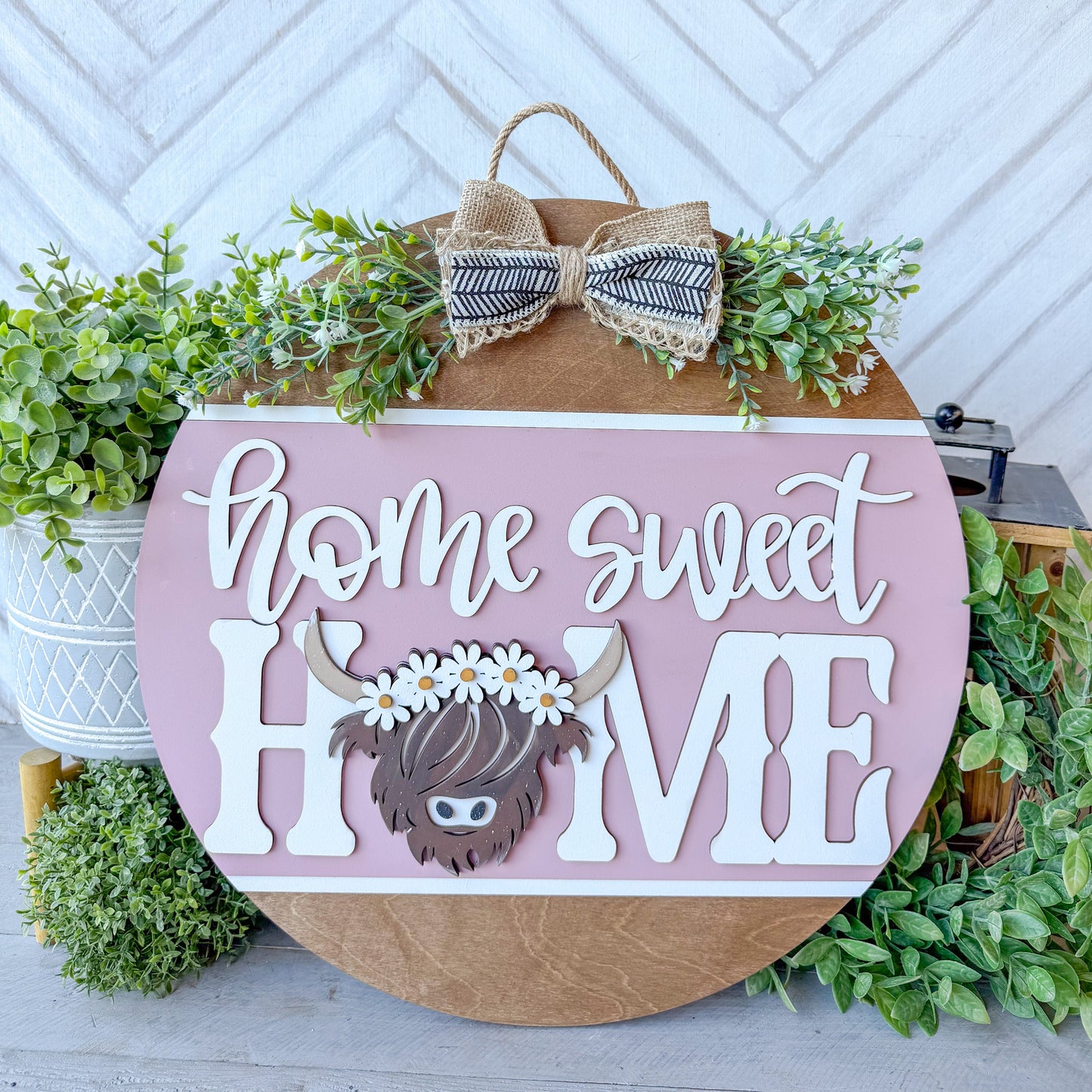 home sweet home highland door round
