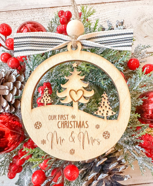 Our first Christmas as Mr. & Mrs. Christmas ornament