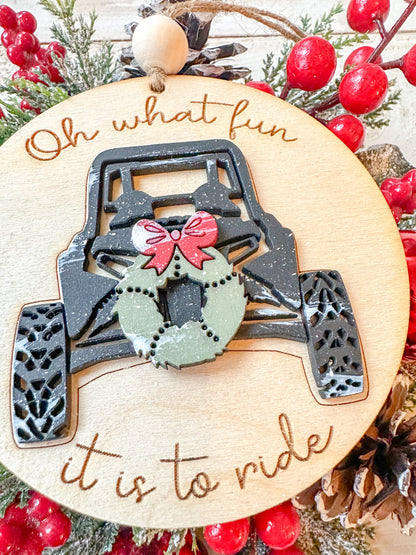 Oh What Fun It Is To Ride Side by Side Christmas Ornament