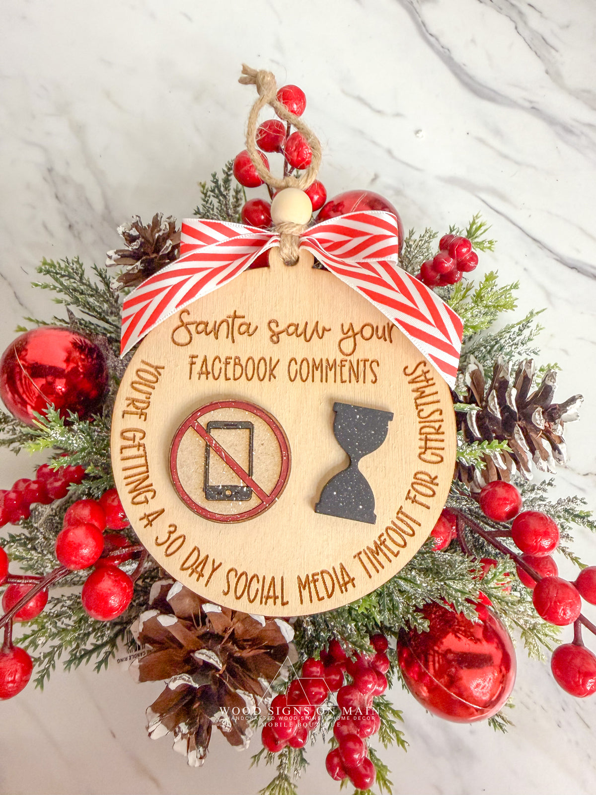 Santa saw ornament collection.