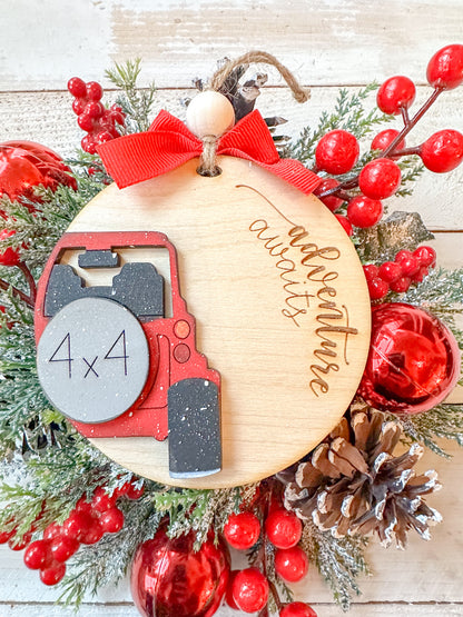 Adventure Awaits 4x4 Ornament