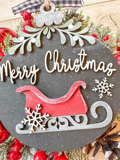 Merry Christmas with sled