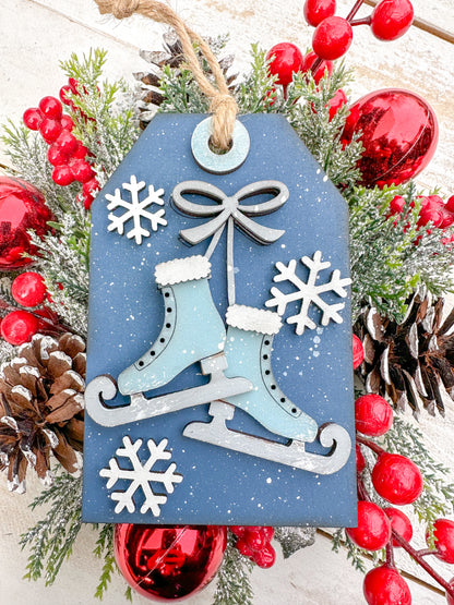 Ice Skates Gift Card Holder Tag Ornament