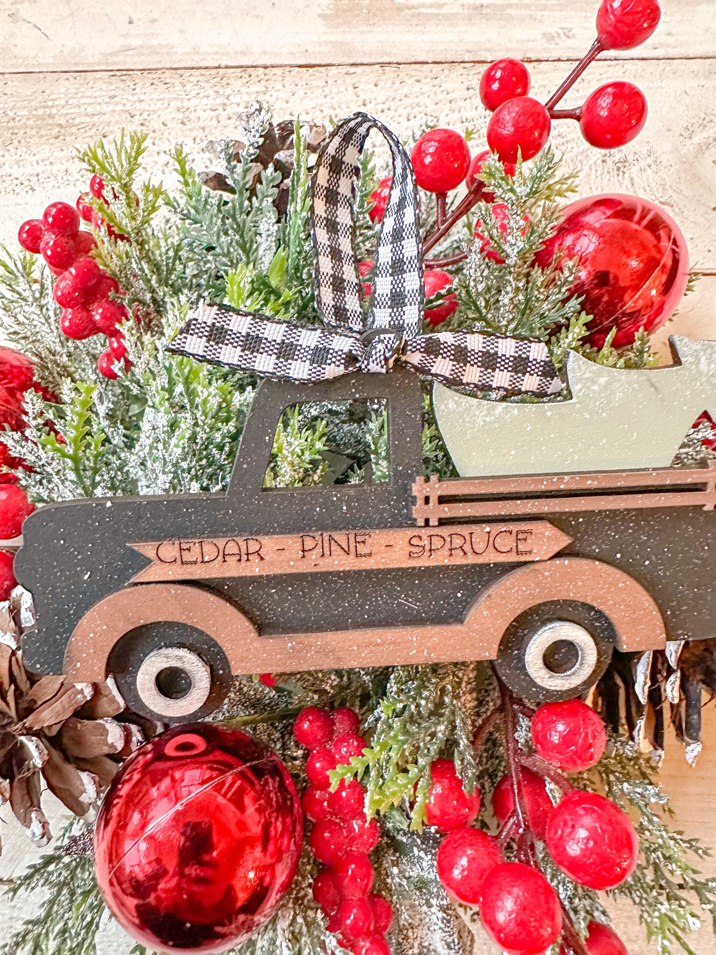Black farmhouse inspired Christmas tree ornament
