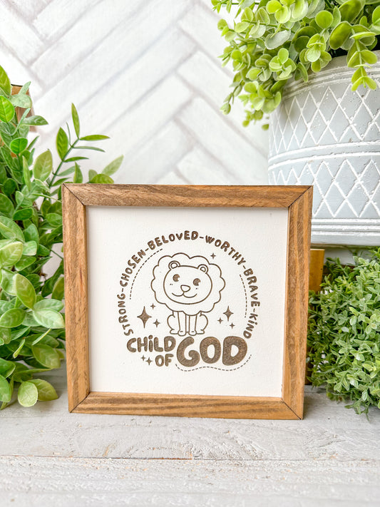 Child of God-Laser Engraved Wooden Sign