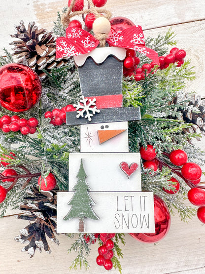 stacked snowman ornament