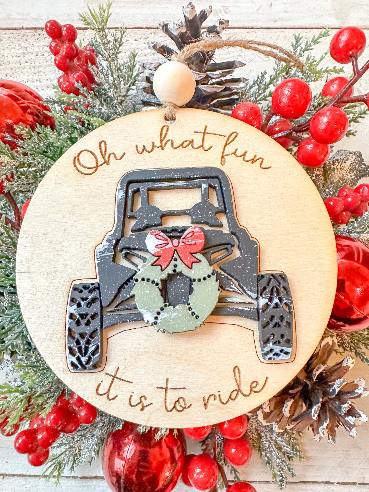 Oh What Fun It Is To Ride Side by Side Christmas Ornament