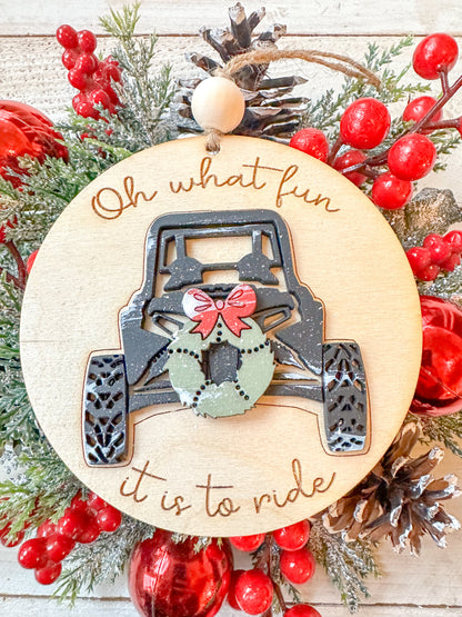 Oh What Fun It Is To Ride Side by Side Christmas Ornament