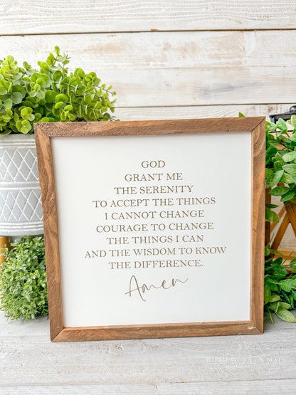 God grant me serinity prayer. Laser engraved wood sign