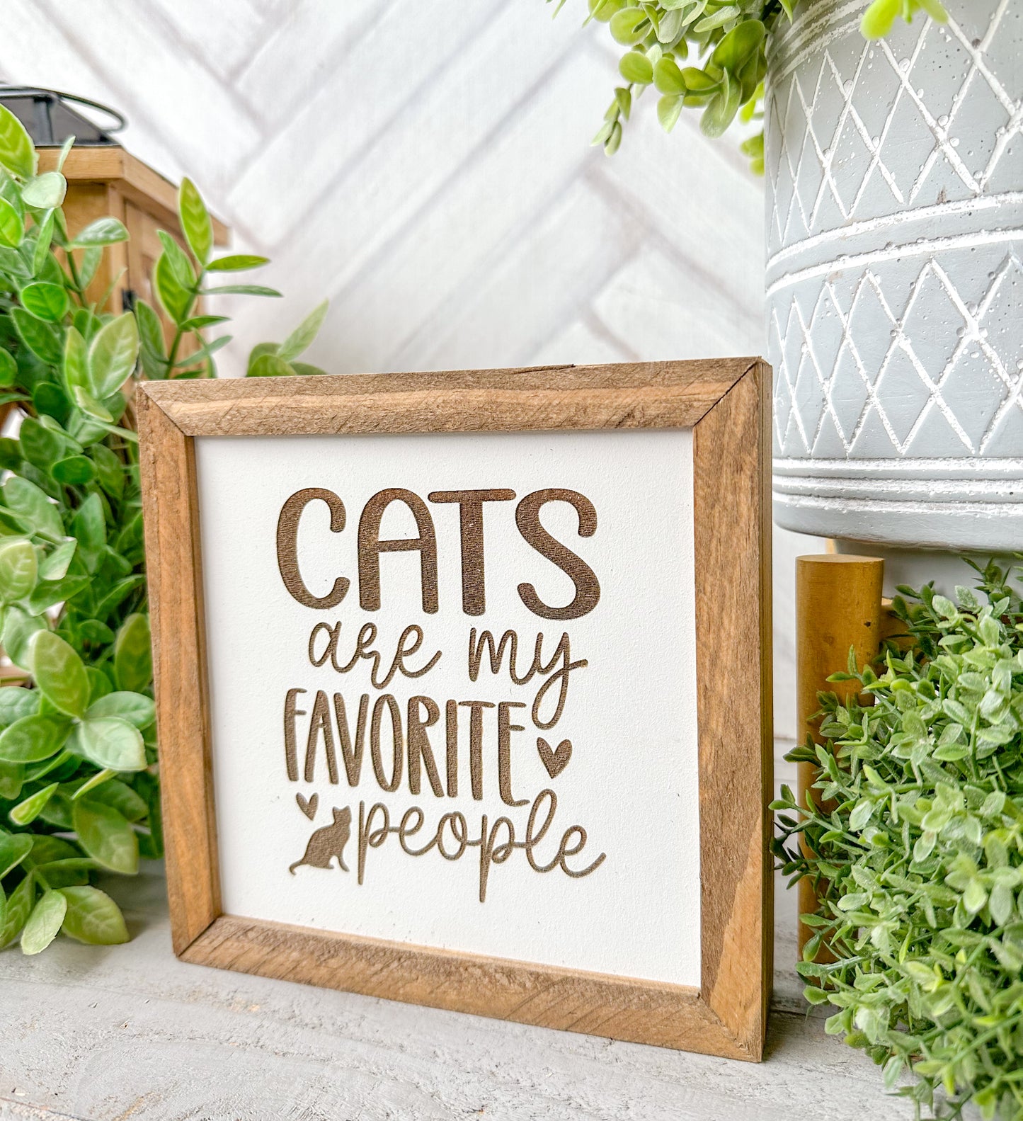 Cats Are My Favorite People-Laser Engraved Wooden Sign
