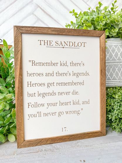 The Sandlot Inspirational Quote Sign - Timeless Wisdom Wall Art Laser Engraved Wooden Sign
