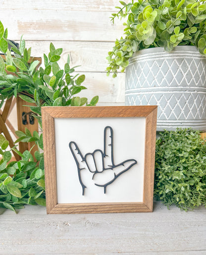 Handmade ASL I Love You 3D Sign – Modern Farmhouse Wall Art