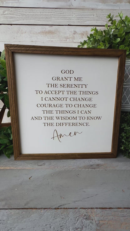 Serenity Prayer Laser Engraved Wood Sign -Inspirational Christian Wall Art - Faith-Based Home Decor