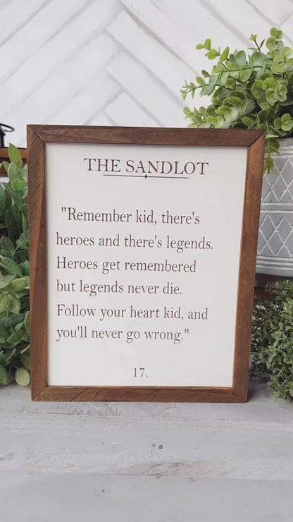 The Sandlot Inspirational Quote Sign - Timeless Wisdom Wall Art Laser Engraved Wooden Sign