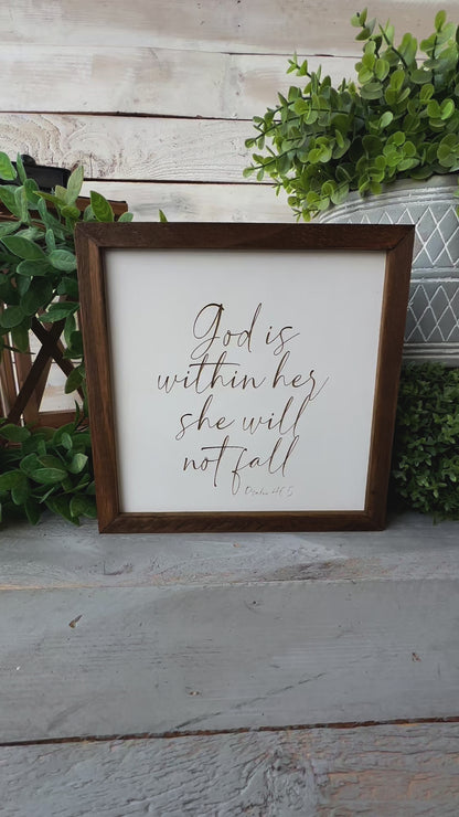 God is within her she will not fall psalms 46:5. Laser Engraved Wood Signs.