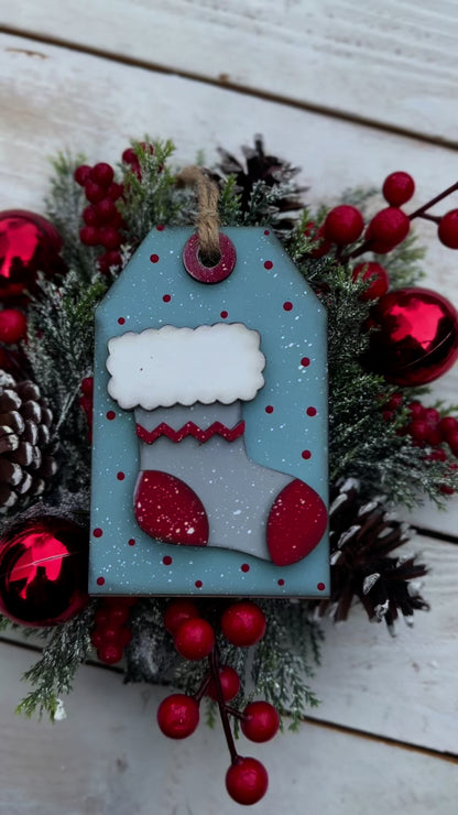 Christmas Stocking Gift Card HolderTag Ornament