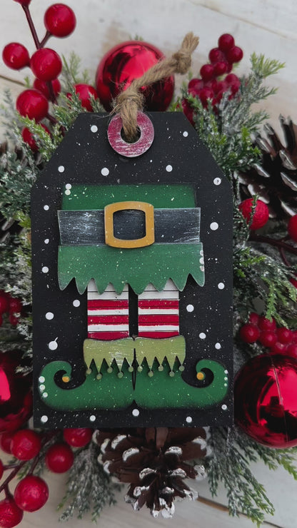 Elf Legs Gift Card Holder Tag Ornament