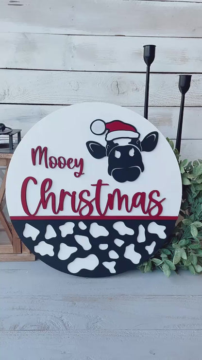 Mooey Christmas / Wooden Door Round