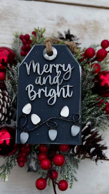 Merry and Bright Gift Card Holder Tag Ornament